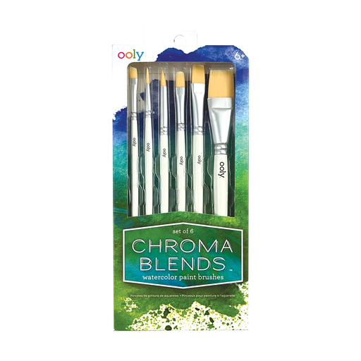 Chroma Blends Watercolor Paint Brushes - Set of 6 - Toys To Love