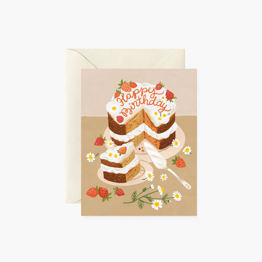 Birthday Card; Homemade Birthday Cake By Botanica Paper Co.