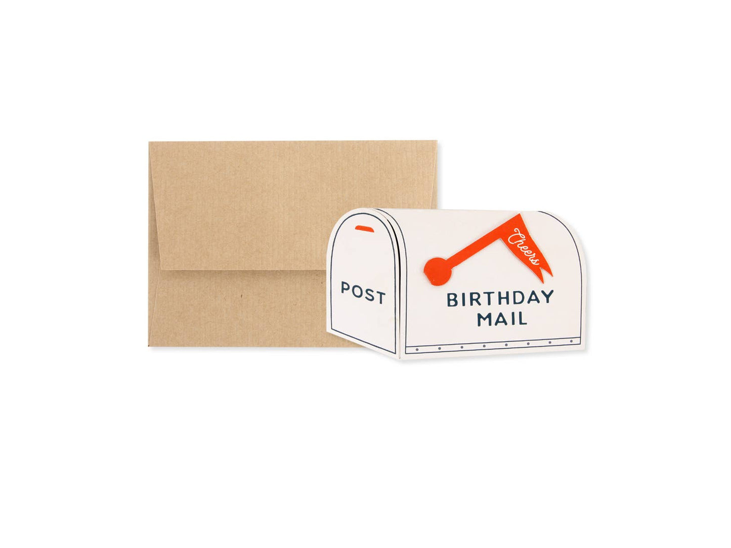 Birthday Card; Blue Foil Mailbox (Interactive Card)