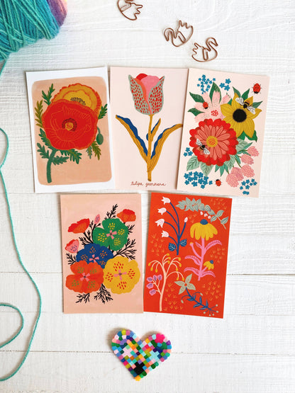 Postcard Set; Flowers (10 postcards) By Dream Folk Studio