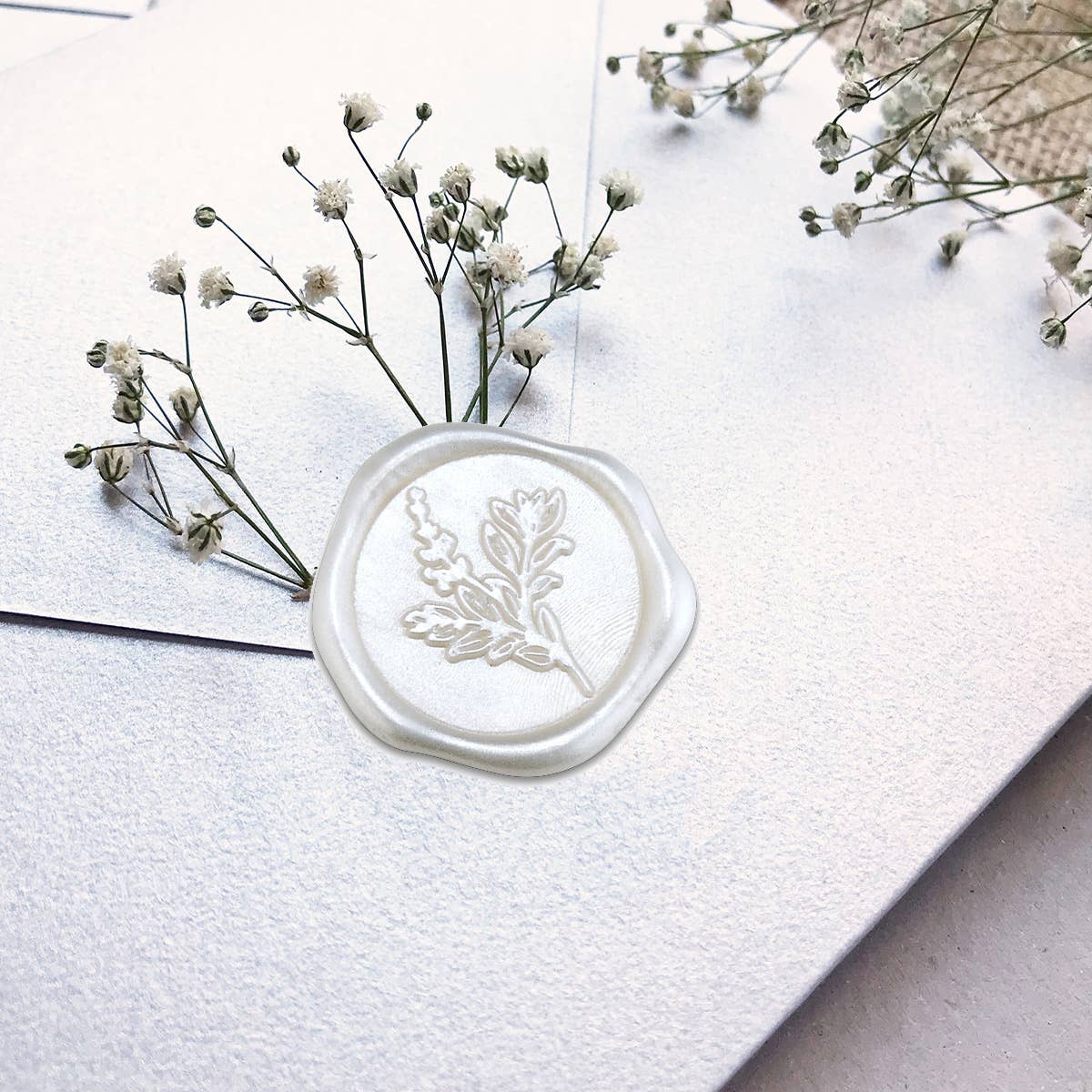 Wax Seal Stickers; Sage Green Botanical, 25 Count