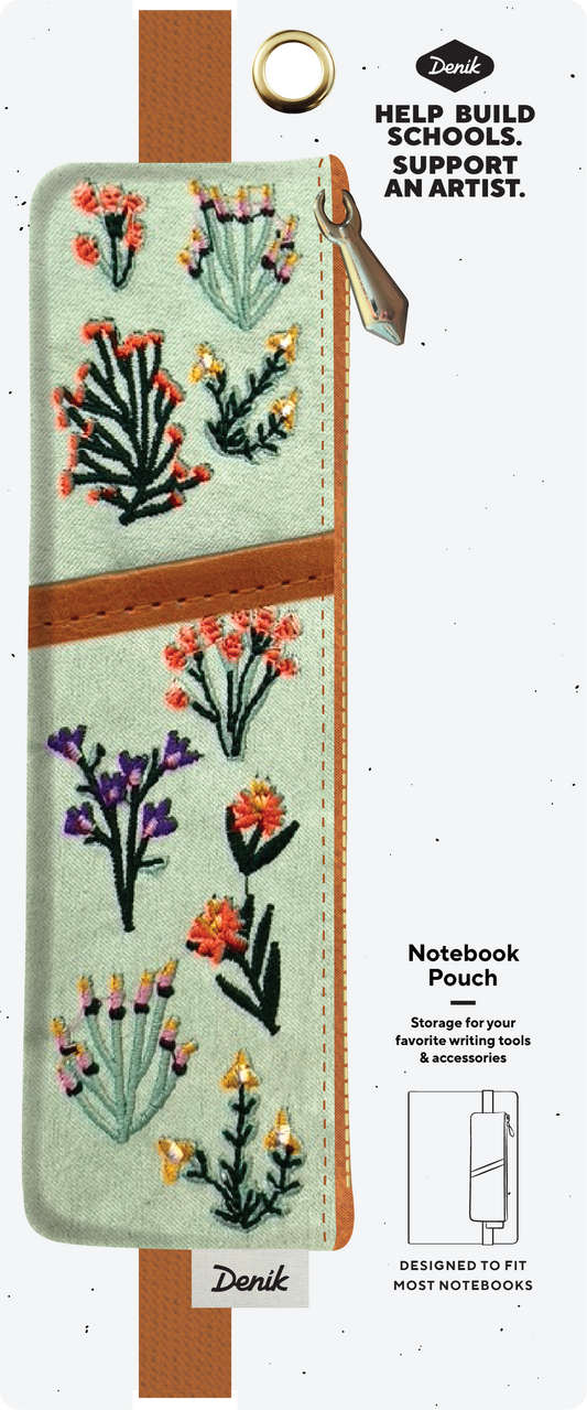 Embroidered Notebook Pouch; Petite Blooms