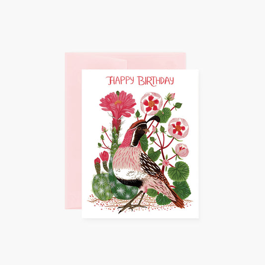 Birthday Card; Quail By Botanica Paper Co.