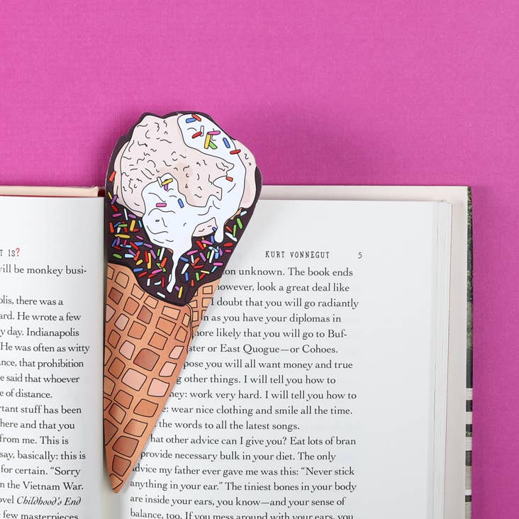 Die Cut Bookmark; Ice Cream Cone By Humdrum Paper