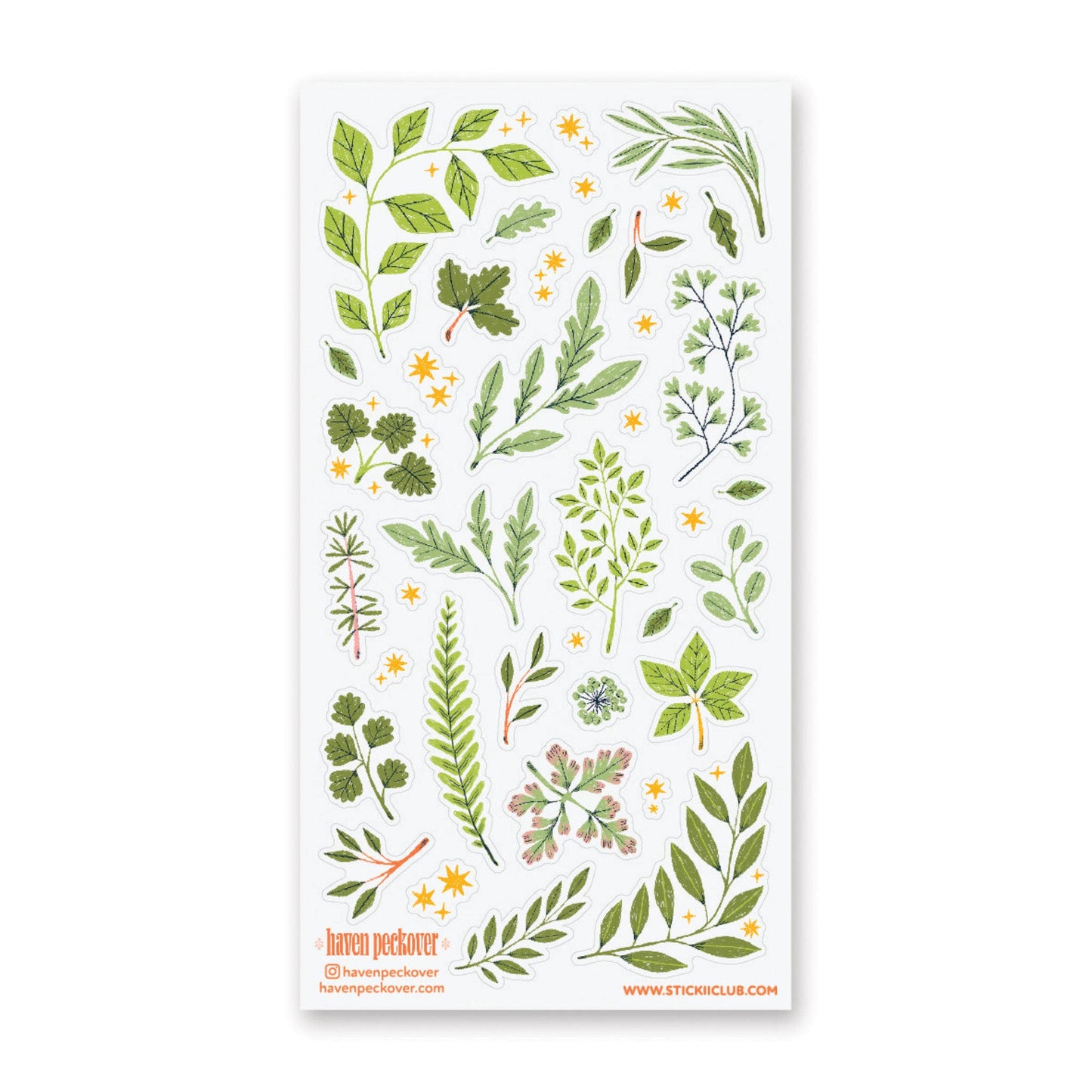 Stickii Sticker Sheet; Lovely Leaves