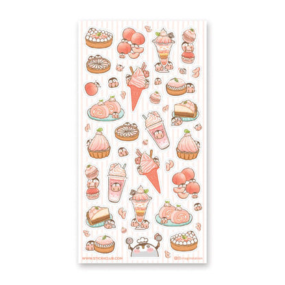 Stickii Sticker Sheet; Peachy Penguins