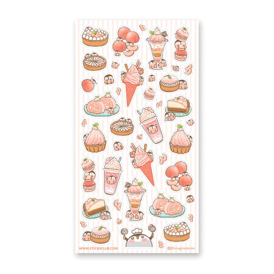 Stickii Sticker Sheet; Peachy Penguins