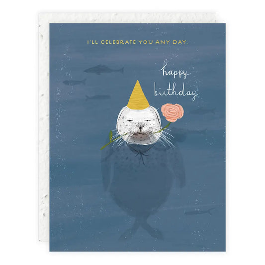 Seedlings Birthday Card; Celebrate You Any Day (Plantable Envelope)