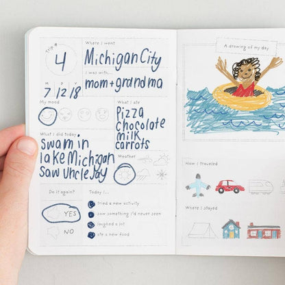 Mini Journal; Kid's Trip Passport (Light Blue)