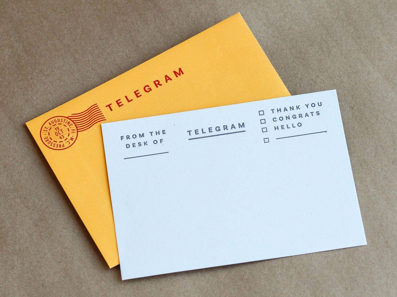 Telegram Stationery Set (Pack of 6+Envelopes) By M.C. Pressure