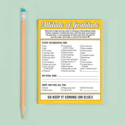 Nifty NotePad; Attitude of Gratitude (Yellow, 50 Sheets)