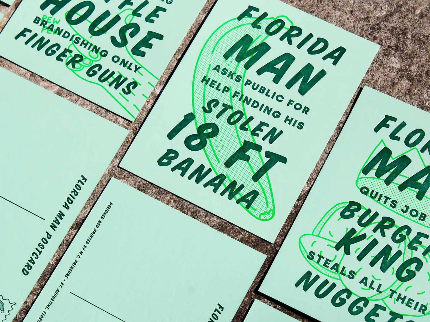 Postcard Set; Florida Man Letterpress Vol. 2 (Pack of 5)