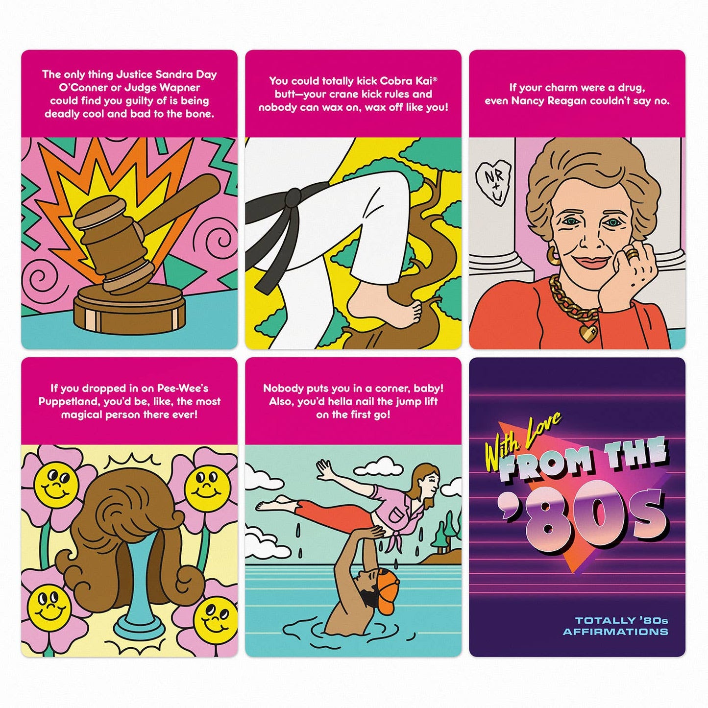 Affirmation Cards Deck; Totally 80's (50+ Cards)