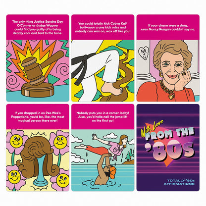 Affirmation Cards Deck; Totally 80's (50+ Cards)