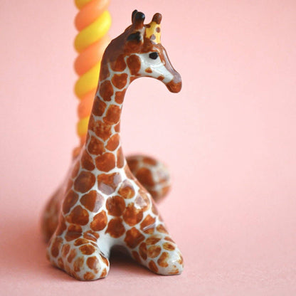 Camp Hollow Cake Topper; Giraffe (Hand-Painted Porcelain)