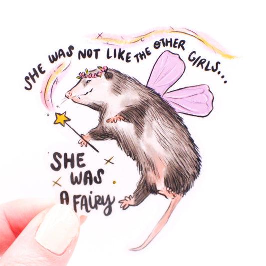 Vinyl Sticker; Fairy Possum