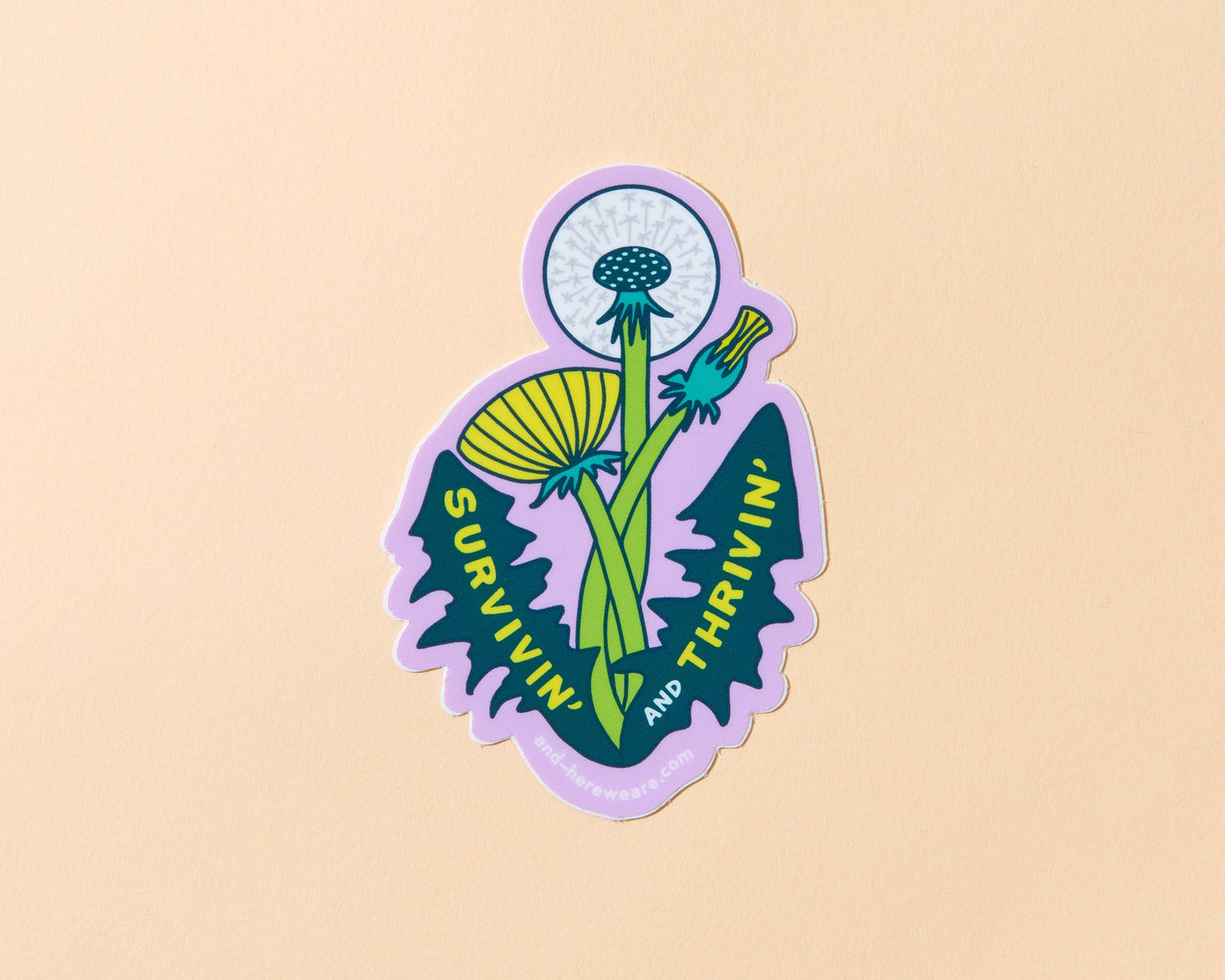 Vinyl Sticker; Dandelion Encouragement (Nature Lover Gift)