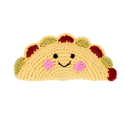 Crochet Rattle; Friendly Taco (Handmade Plush Toy)