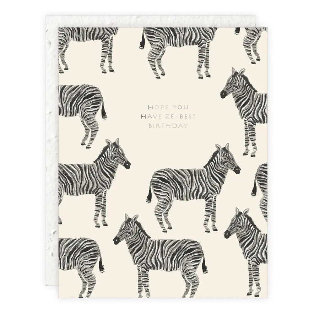 Seedlings Birthday Card; Zebra (Plantable Envelope)