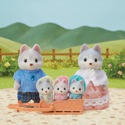 Calico Critters; Husky Family (Set of 5 Figures, Collectible Toys)