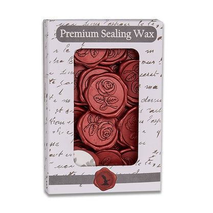 Wax Seal Stickers; Crimson Red Rose (Made In Italy, 25 Count)