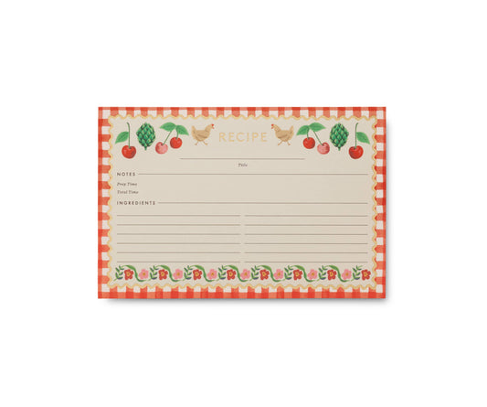 Rifle Paper Co. Recipe Cards; Cherry Farm (Pack Of 12)