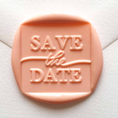 Wax Seal Stamp; Save The Date (Square)