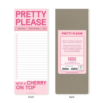 Notepad; Pretty Please Make-A-List (Pink, 50 Sheets)