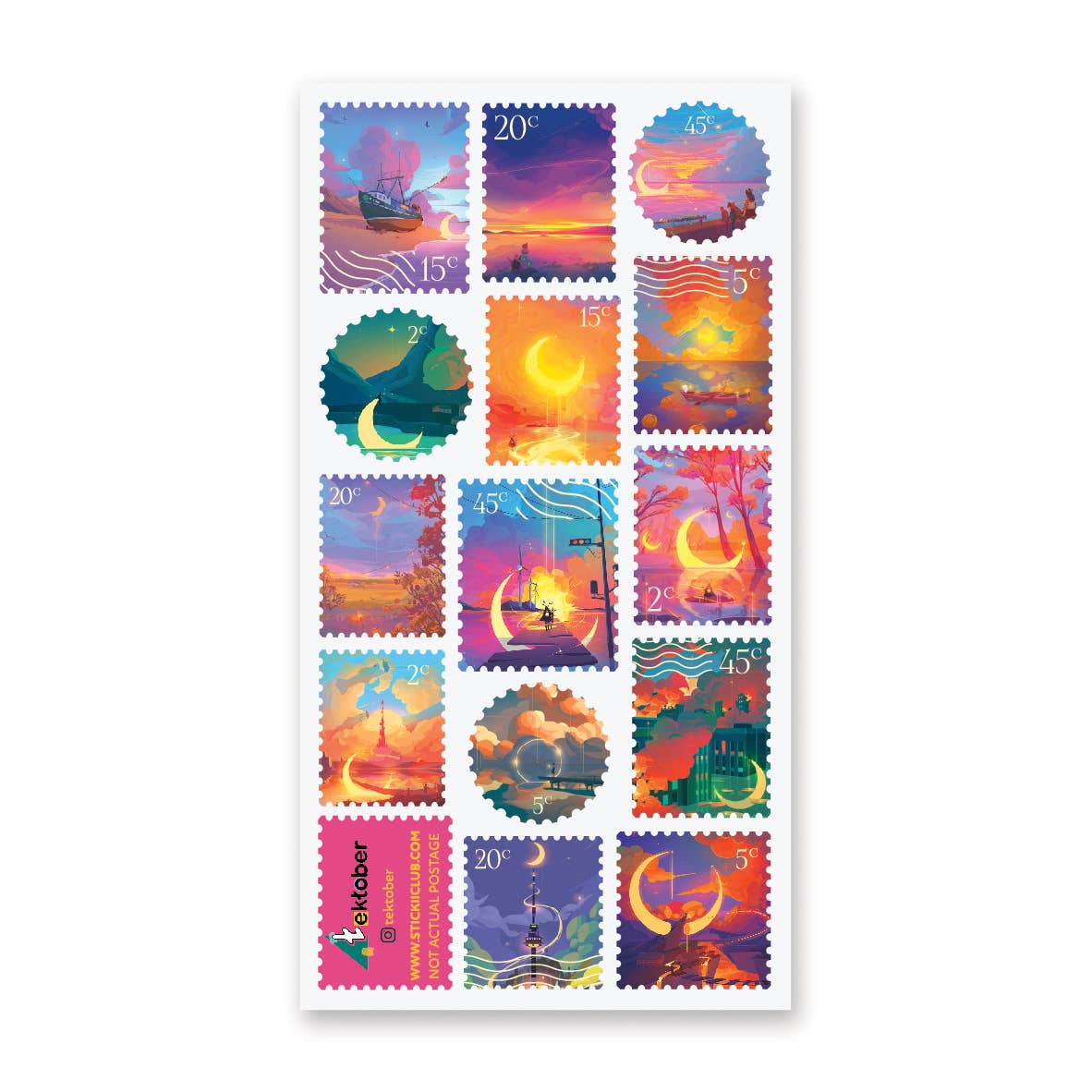 Stickii Sticker Sheet; Stunning Skies' Stamps