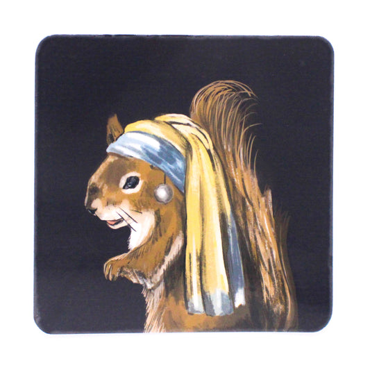 Vinyl Sticker; Squirrel With the Pearl Earring