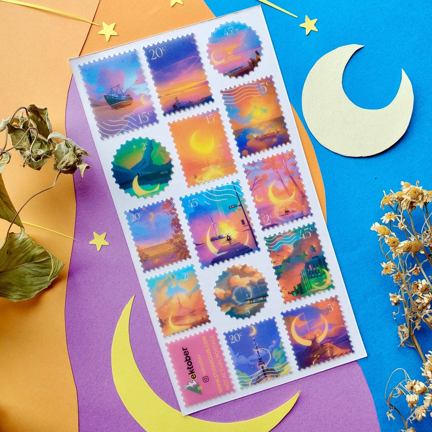 Stickii Sticker Sheet; Stunning Skies' Stamps