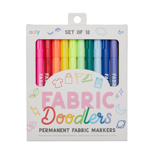 Ooly Fabric Doodler Markers (Set of 12 Different Colors)