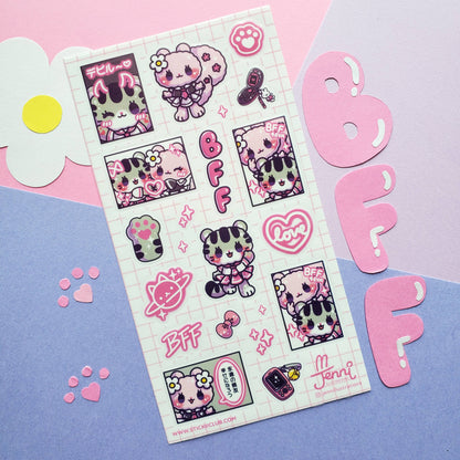 Stickii Sticker Sheet; Kawaii Besties