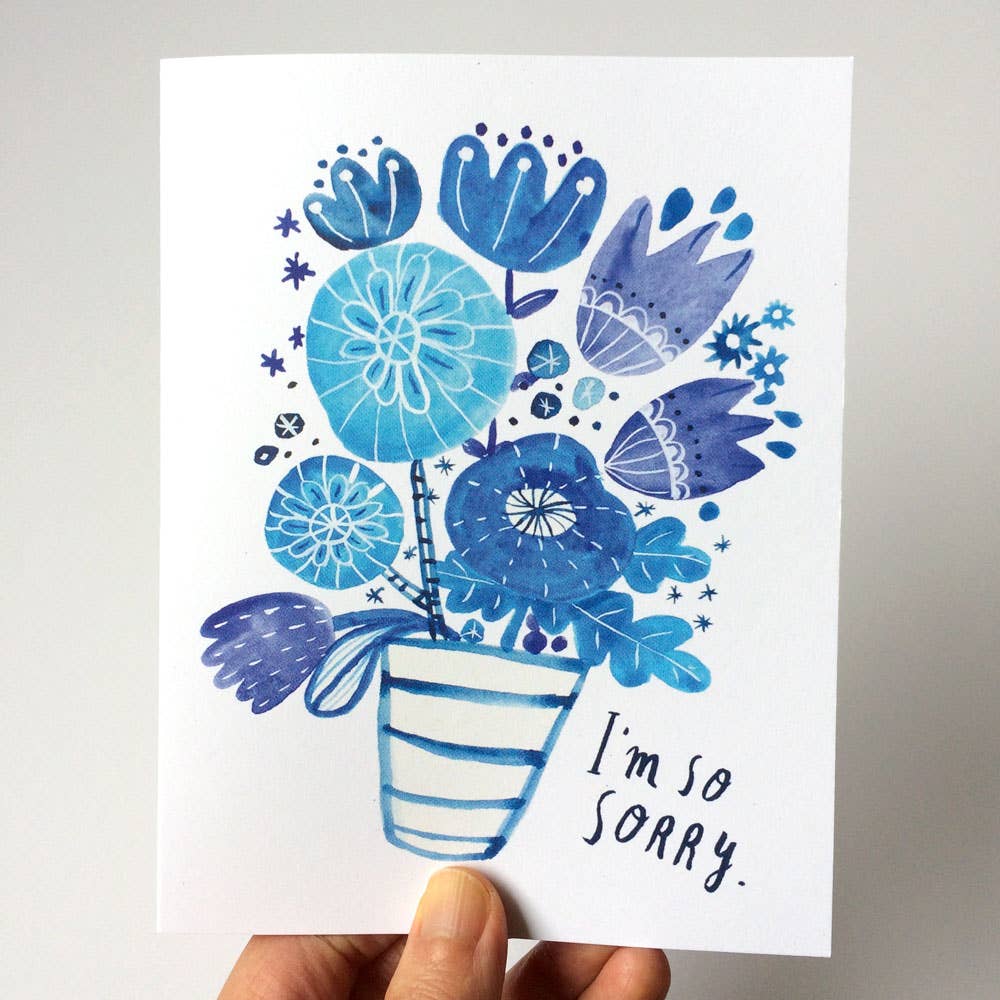 Sympathy Card; Blue Bouquet