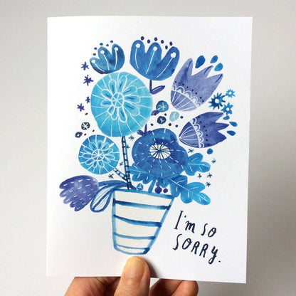 Sympathy Card; Blue Bouquet