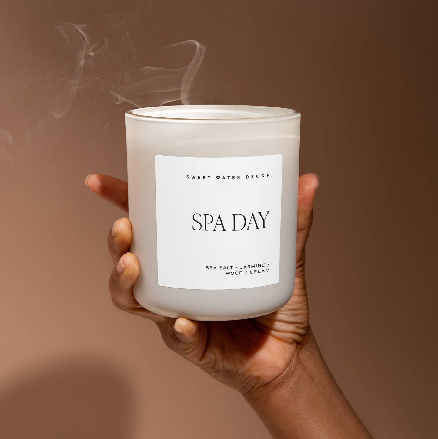 Soy Candle; Spa Day 15 oz (Matte Jar, 70+hrs Burn Time) By Sweet Water Decor