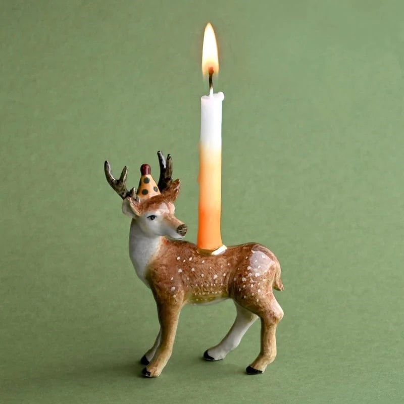 Cake Topper; Standing Deer Stag By Camp Hollow (Hand-Painted Porcelain)