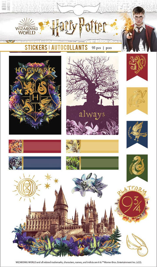 Sticker Set; Harry Potter Planner Stickers- Floral Hogwarts