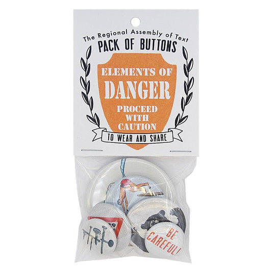 Pinback Button Set; Danger