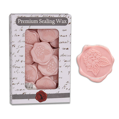 Wax Seal Stickers; Light Pink Hydrangea (25 Count)