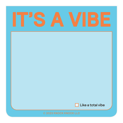 Sticky Notepad; It's A Vibe  (Pastel Version, 100 Sheets)