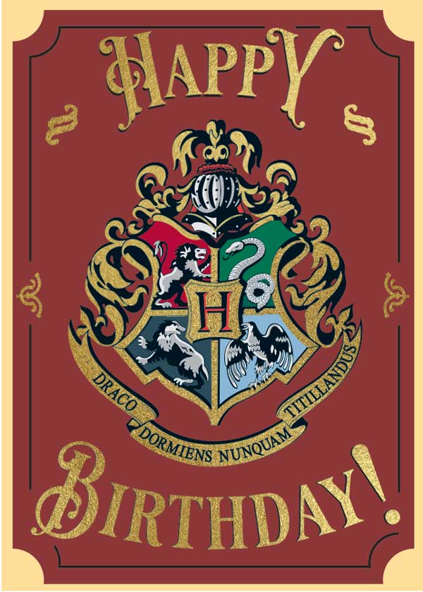 Birthday Card; Harry Potter Hogwarts (Foil Card)