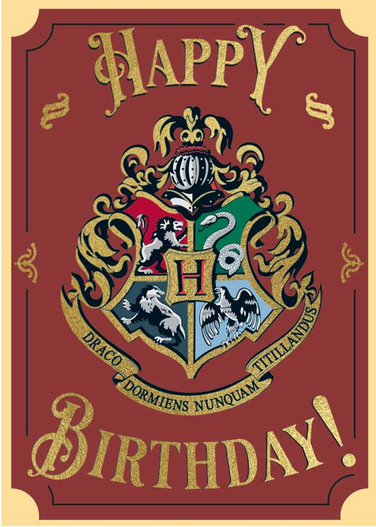 Birthday Card; Harry Potter Hogwarts (Foil Card)