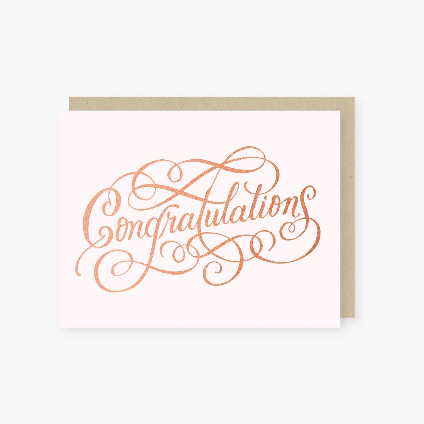 Congratulations Card; Rose Gold Foil