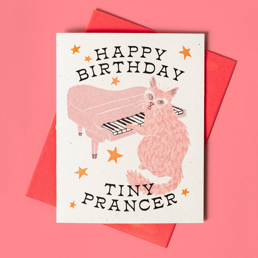 Birthday Card; Happy Birthday Tiny Prancer (Risograph Card)