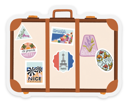 Vinyl Sticker; Clear European Travel Case