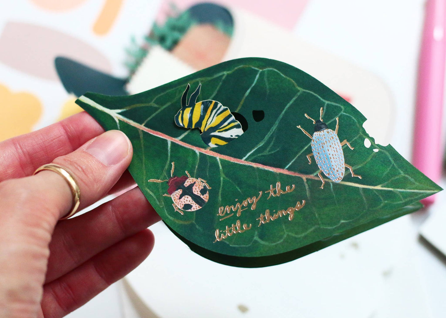 Encouragement Card; Caterpillar (Pop-Up Card)