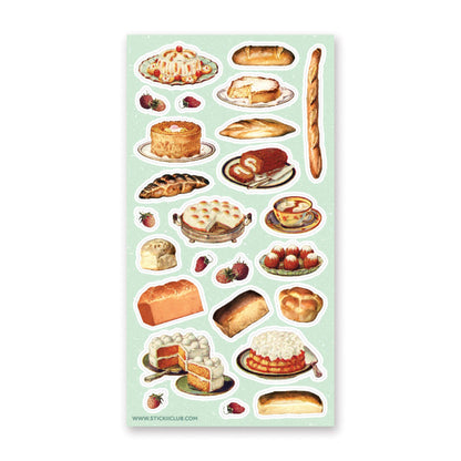 Stickii Sticker Sheet; Retro Bakery Delights