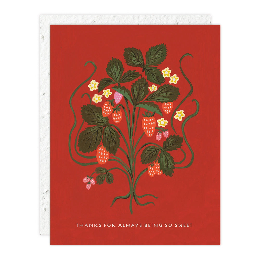 Seedlings Thank You Card; Sweet Strawberry (Plantable Envelope)