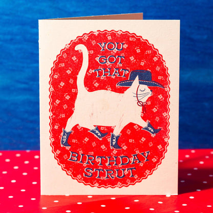 Birthday Card; Birthday Strut (Risograph Card)